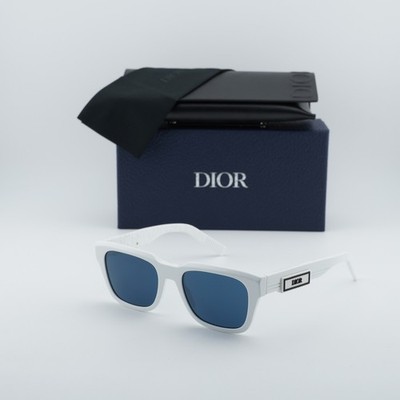Dior DIORB23 S1I 50B0 Shiny White/Blue 55-18-140 Sunglasses New