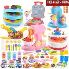 5-in-1 Kitchen Playset Dough Maker Ice Cream Cake Pizza Noodle Hamburger Toys US