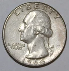 1964-P Washington Quarter - 90% Silver - Extra Fine - #1262EA