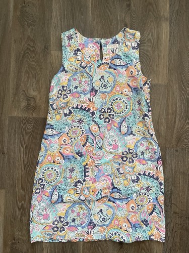 Escape by Habitat XS Paisley Floral Shift Dress Rayon Tencel Coastal Cottagecore