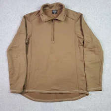 Beyond Clothing Sweater Men's Med Brown Fleece Quarter Zip CLS PCU Made USA