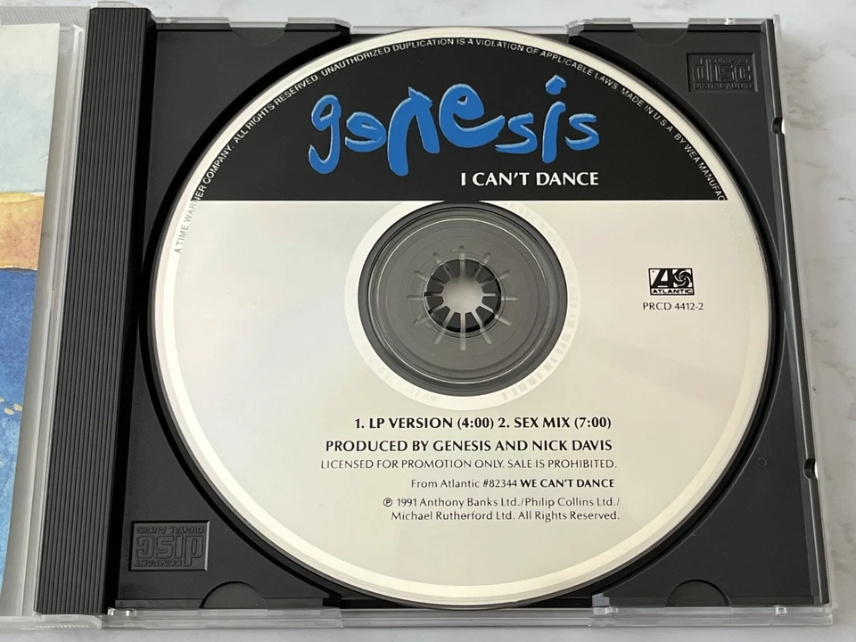 Genesis I Can't Dance CD Single PROMO 1992 Atlantic PRCD 4412-2 Phil Collins OOP - Imagem 2 de 4