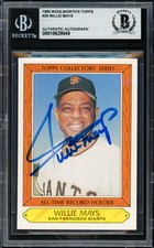 Willie Mays Signed 1985 Topps Woolworths Card 26 Giants Beckett #18629049