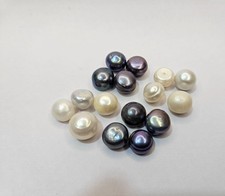 White  Black Pearls Cabochon Cut 112 Ct 12 Pcs Loose Certified Gemstone