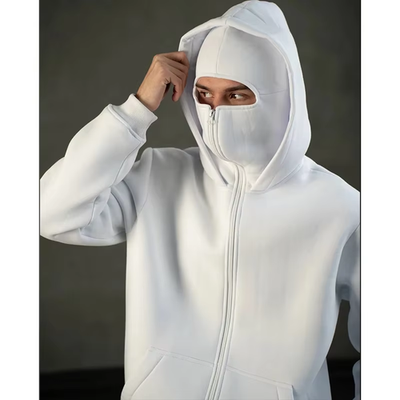 Unisex Y2K Gothic Balaclava Hoodie - Double Hooded Zipper