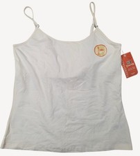 Faded Glory Womens White Stretch Camisole Built-In Bra Adjustable Straps L 12/14