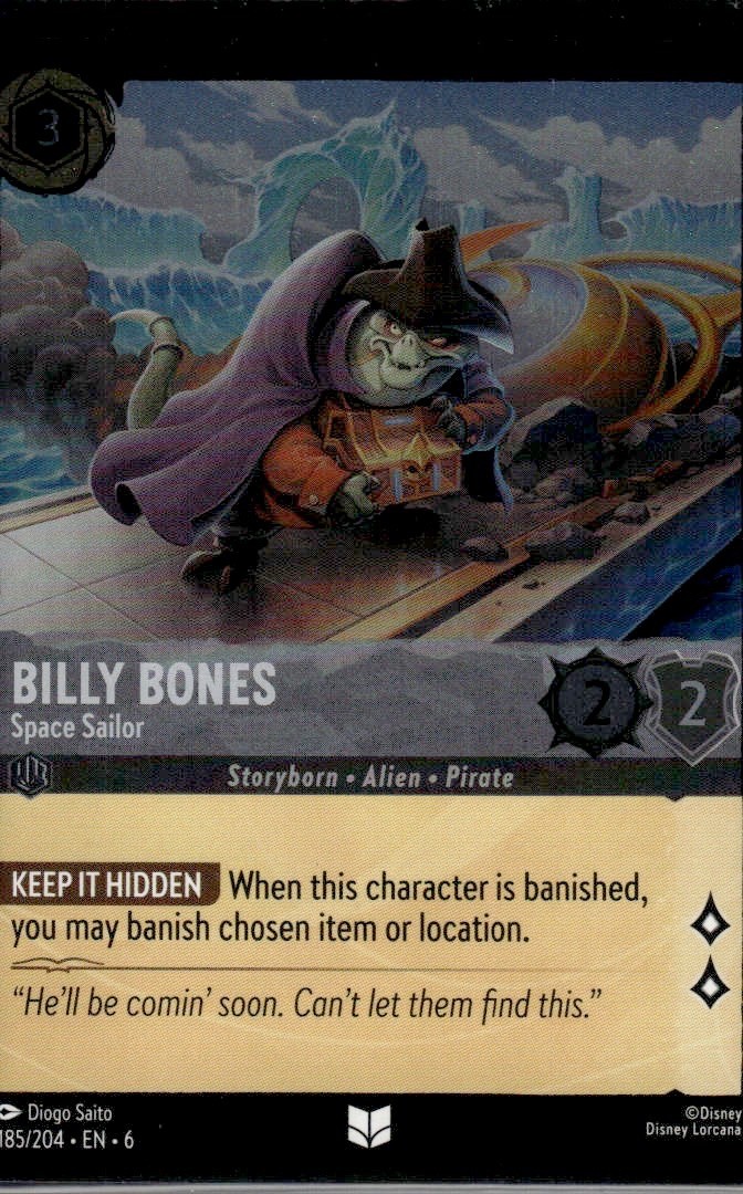 Disney Lorcana TCG Azurite Sea: Billy Bones (185/204) - Uncommon Foil - NM