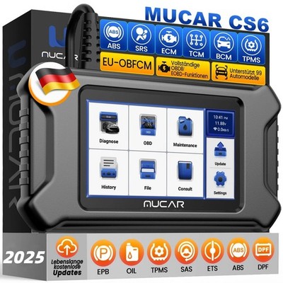 MUCAR CS6 OBD2 KFZ Diagnosegerät 7 Reset ABS BCM ECM SRS TCM TPMS Auto Scanner