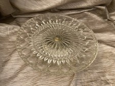 Vintage Glass Crystal Silver Pedestal Cake Stand