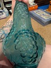 Vintage Empoli Style Aqua Blue Grape Glass Decanter w/ Stopper 14.5" MCM — photo 4