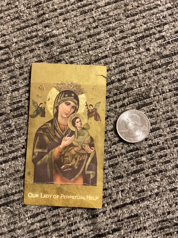 Vintage OUR LADY OF PERPETUAL HELP Pray Card - ROCK HILL, SC - Printed in Italy
