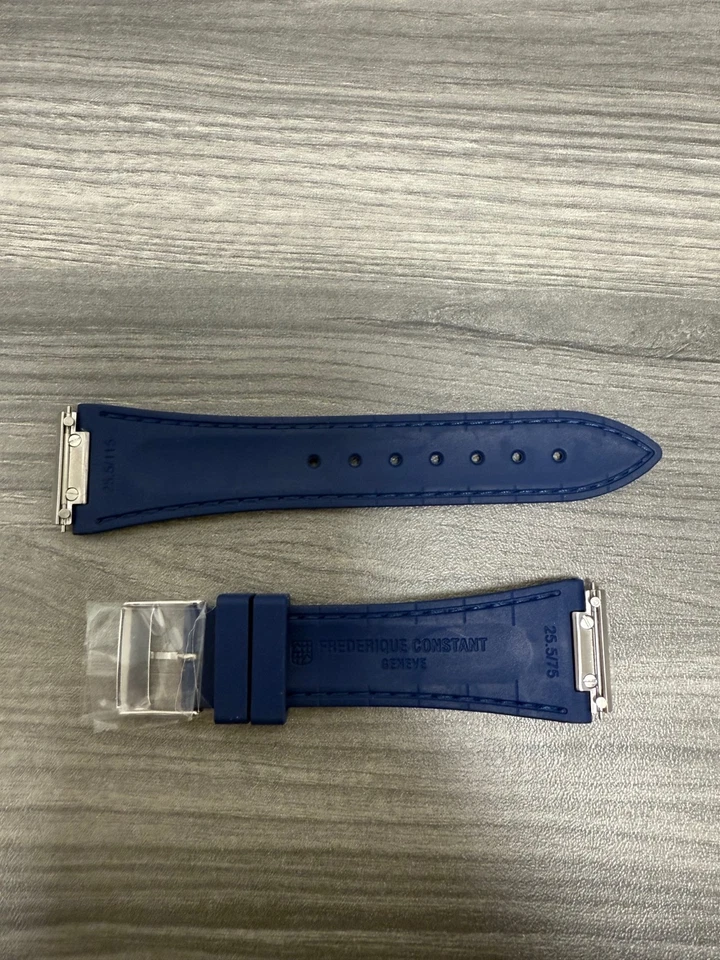 NUEVA Correa de Goma Original Frederique Constant 25.5mm Highlife Azul Foto 4 de 4