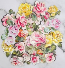 Anna Griffin 3D MASCARA ROSE STICKERS  30 - Vintage Design Flower Embellishment