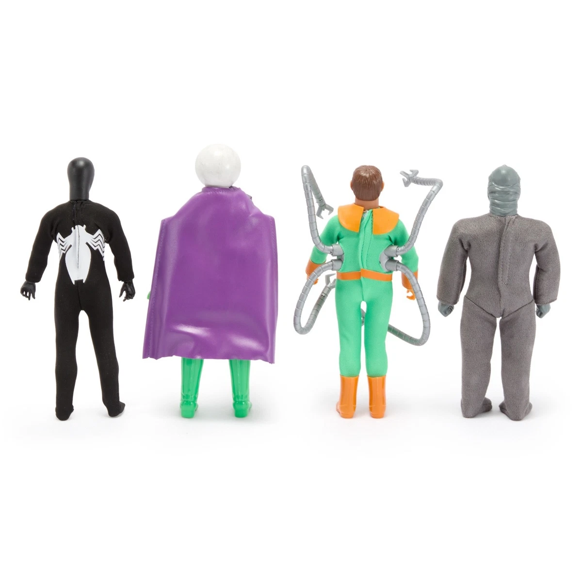 Spider-Man Mego 8" Figure Set 2 Symbiote Doc Ock Rhino Mysterio Disney Store NEW