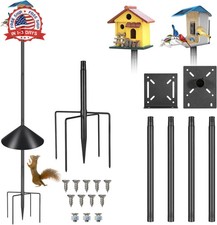Smart Bird Feeder Pole Stand 79In,Adjustable Height Metal Bird House Pole for Ou