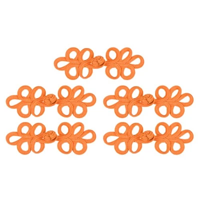 5 Paare chinesische Knoten Frosch Knöpfe Verschluss Orange, 3,15x1,38 Zoll - Bild 1 von 4