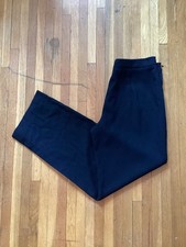 Armani Collezioni Ladies Size 8 30-30 Solid Black Dress Pants,100 Wool,Italy