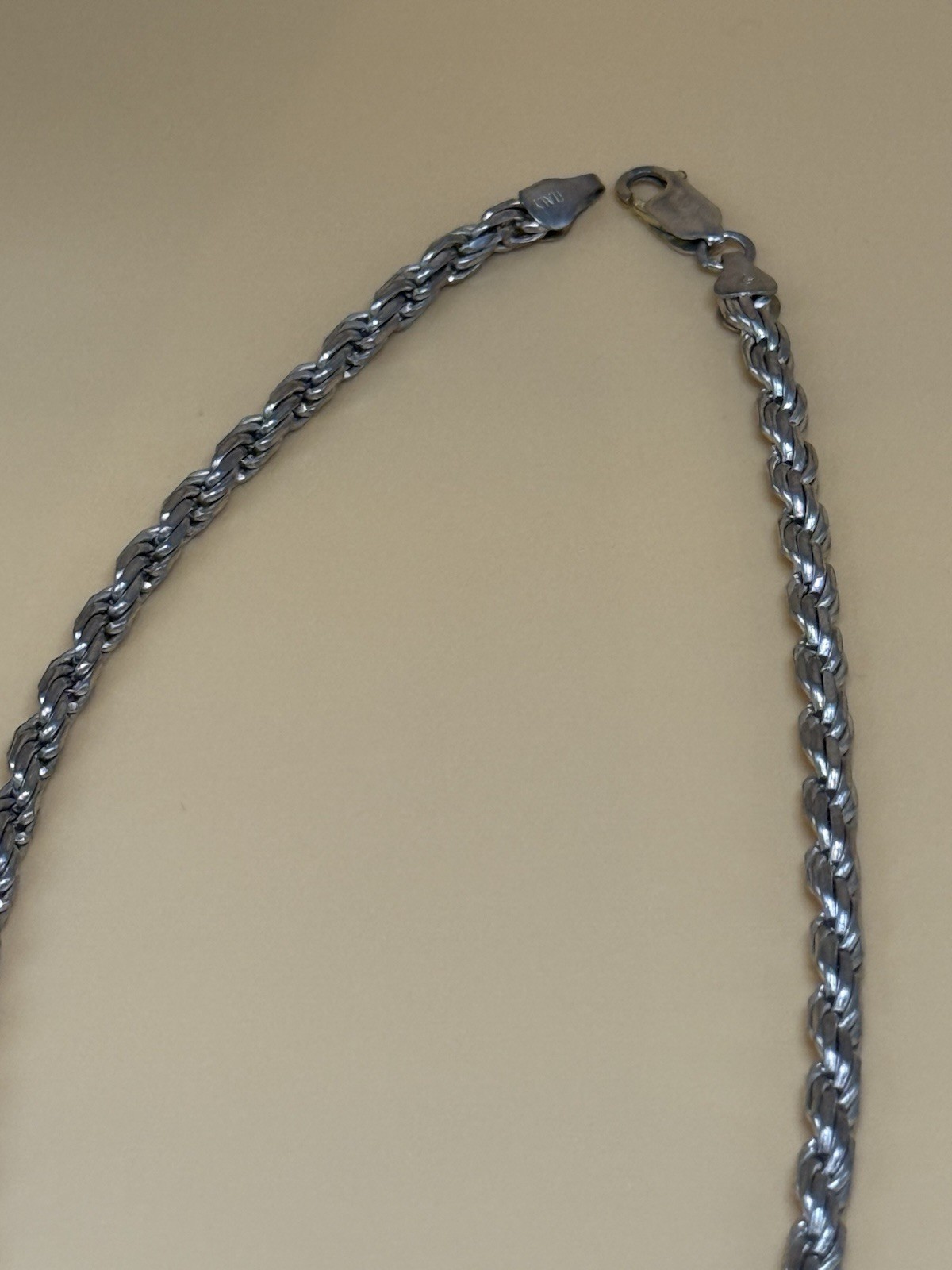 Startling Silver 925 Rope Chain Solid Vintage EUC… - image 4