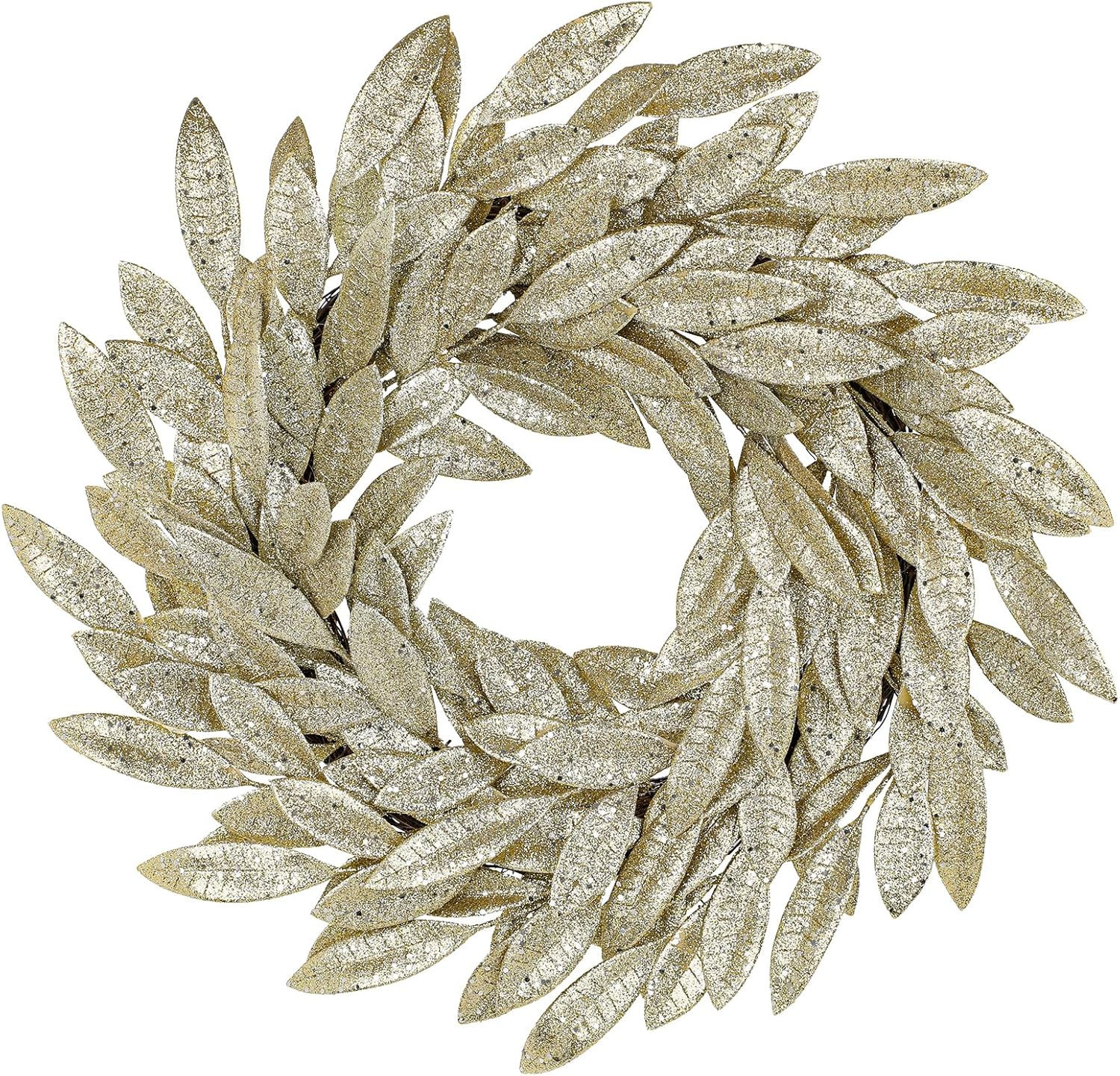 Gold Christmas Wreath 18–20 Inch Artificial Glitter Christmas Wreath Golden Bay