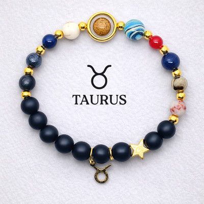 Stier Sternzeichen Charm Perlen Stretch Armband Duftkerze Geschenkset für Frauen