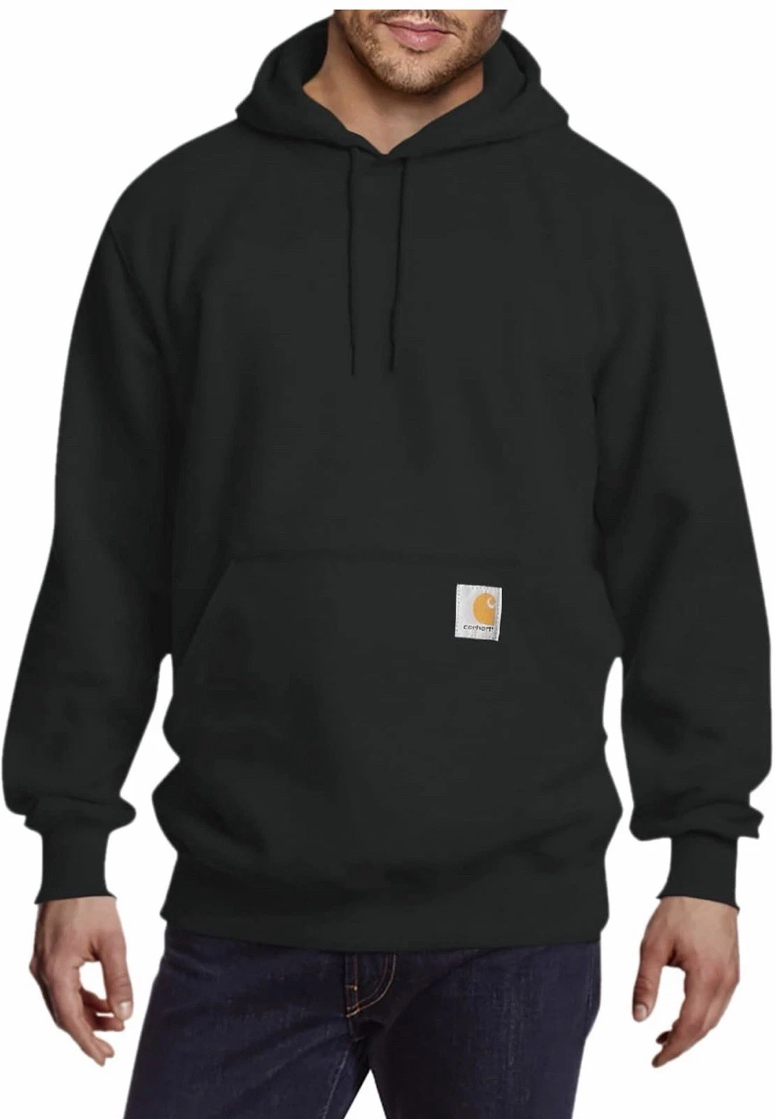 Carhartt Men's Loose Fit Black Fleece Hooded Pullover Hoodie Large