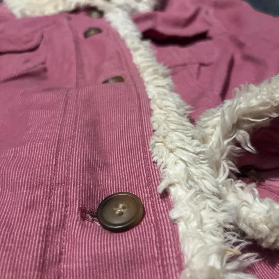 Abrigo de piel sintética rosa y crema Y2K Barbiecore / Glam vintage talla L Foto 4 de 4