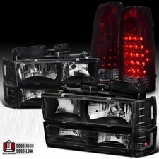Fit 94-98 Gmc Ck Sierra Black Headlights Corner Lampsredsmoke Led Tail Lamps Fit 94-98 Gmc Ck Sierra Black Headlights Corner Lampsredsmoke Led Tail Lamps