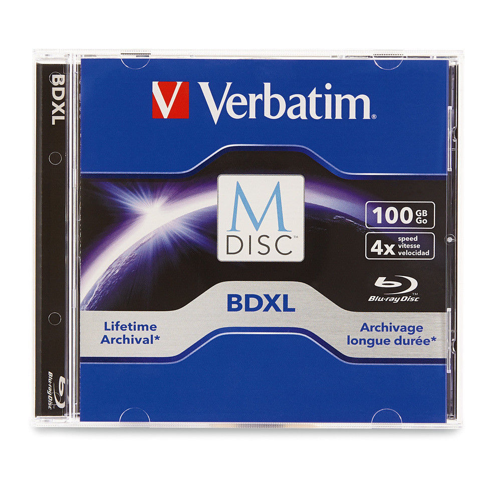 M DISC VERBATIM BDXL 100GB 4X TRIPLE LAYER Branded Logo 5 pack