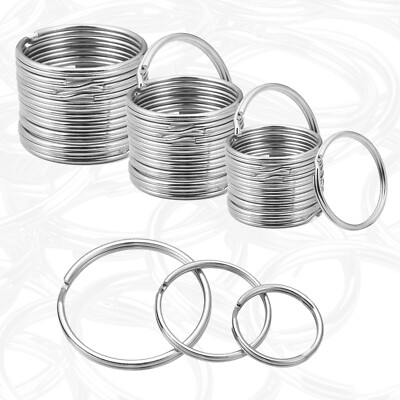 Klein - Groß Silber Metall Split Ringe Schlüsselring Jump Reifen Loop Schlüssel