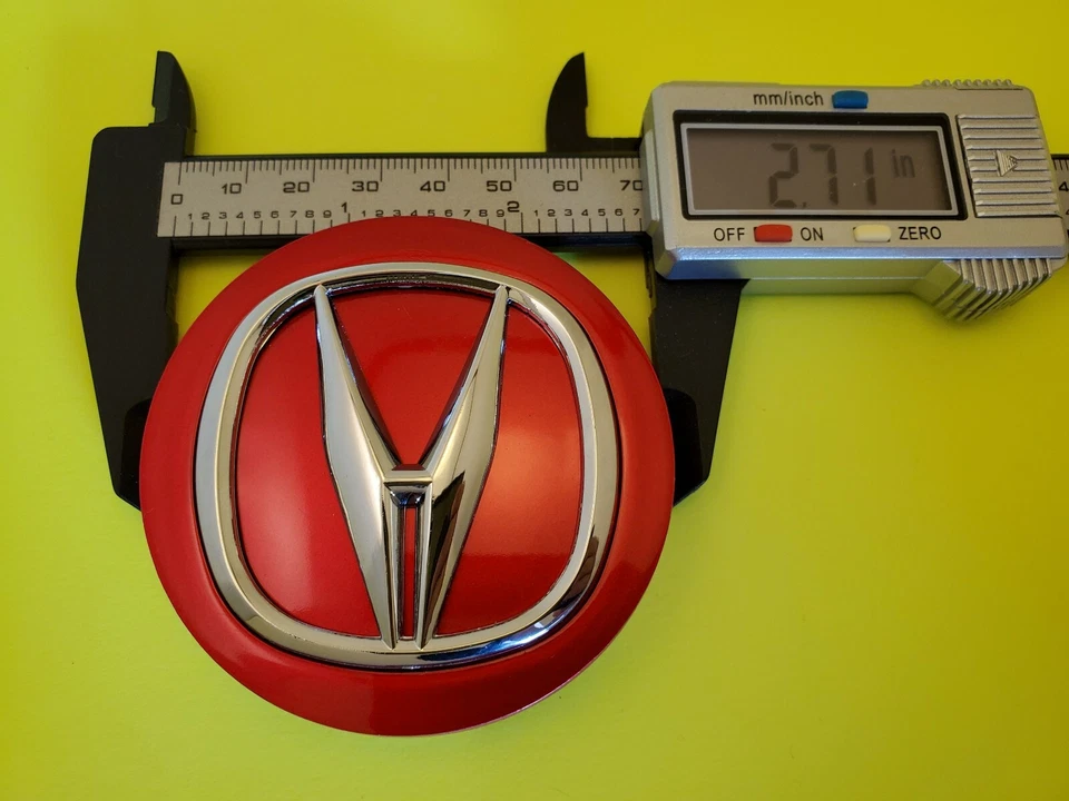 ACURA Set Of 4 Red-Chrome Wheel Center Caps 69MM - Satisfaction Guaranteed - Image 4 of 4