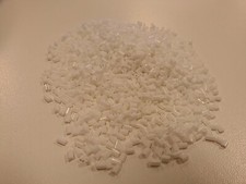 Glass Bugle Beads, White, about 3mm long, 1.8mm in diameter, hole: 0.6mm