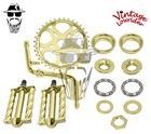Vtg LOWRIDER HEART GOLD CRANK PACKAGE TWISTED PEDALS 20" CRUISER LOWRIDER BIKES.
