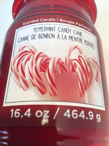 NEW Ashland Christmas Noel Red Glass Jar Candle Peppermint Candy Cane 16.4 oz - Picture 4 of 4