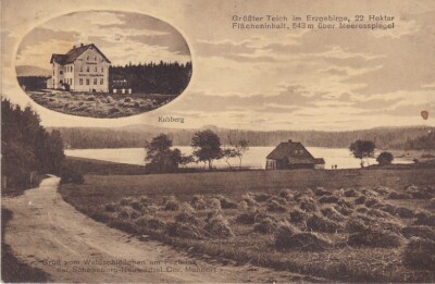 uralte AK Schneeberg-Neustädtel Waldschlößchen am Filzteich Kuhberg 1925 //83