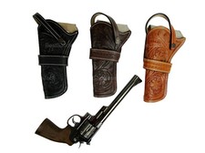 LEATHER GUN HOLSTER REVOLVER SINGLE ACTION WESTERN SIX SHOOTER FLORAL TOOLED