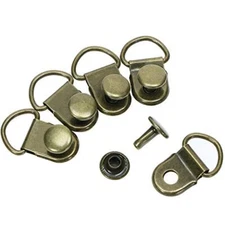 50 Pieces Shoe Boot Lace Hooks, Loop Ring with Rivets, Shoe Boot Buckle (Bronze)