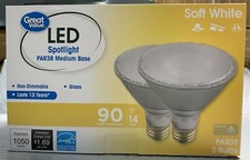 Great Value LED Spotlight Par38 Medium Base 90W Equivalent Glass Soft White 2 Pk