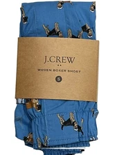 NWT J CREW Boxer Underwear Sz S-M-L-XL Blue Dogs #J14