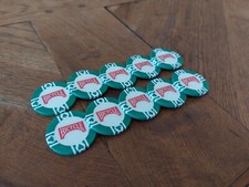 C6-020 Lot de 10 Jetons Pour Jeu De Poker –Bicycle Vert En Très Bon Etat.