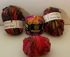 Moda Dea Ticker Tape Charade Yarn #9727 Two Skeins, Lion Purple Party #520 48948