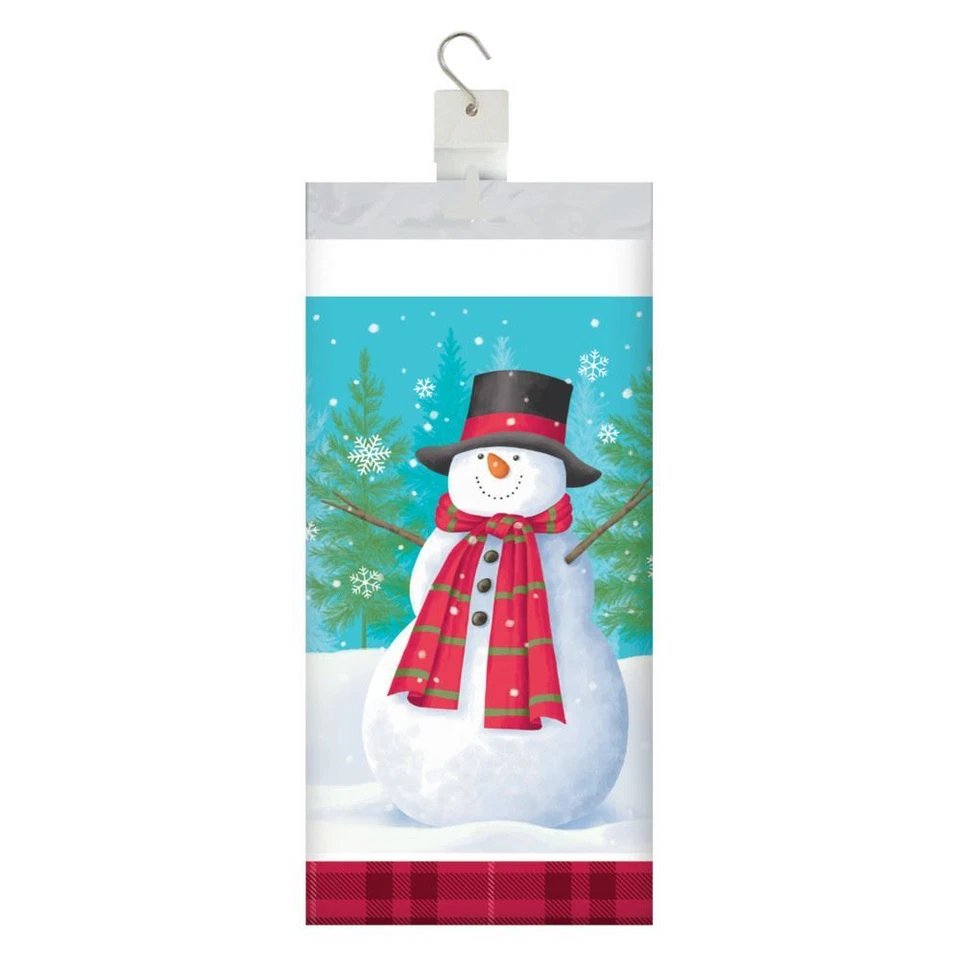 Smiling Snowman Friends Paper Tablecover 54 x 102 Border Print - Image 2 of 3