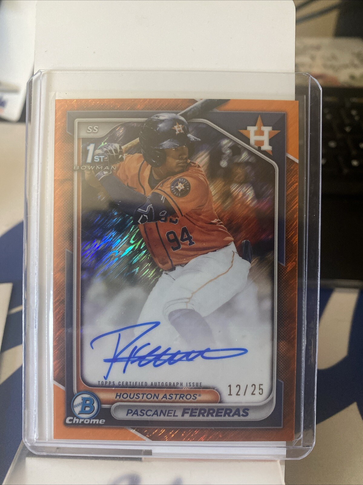 2024 Bowman Chrome Pascanel Ferreras 1st Bowman Chrome Orange Refractor Auto /25
