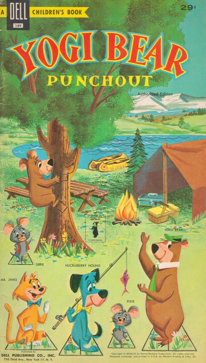 VINTAGE 1959 YOGI BEAR PUNCH OUT PAPER DOLL UNCUT RARE ORG