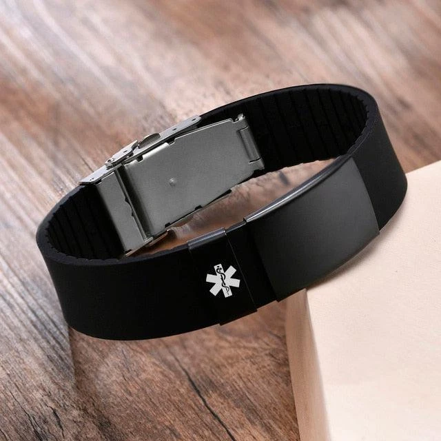 Black medical bracelet outlet