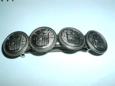 U.S. CUSTOMS UNIFORM SILVER BUTTONS 3.5'' HAIR BARRETTE UNIQUE