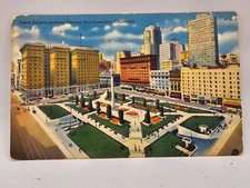 Vintage Post Card - Union Square Showing Garage San Francisco California Unused