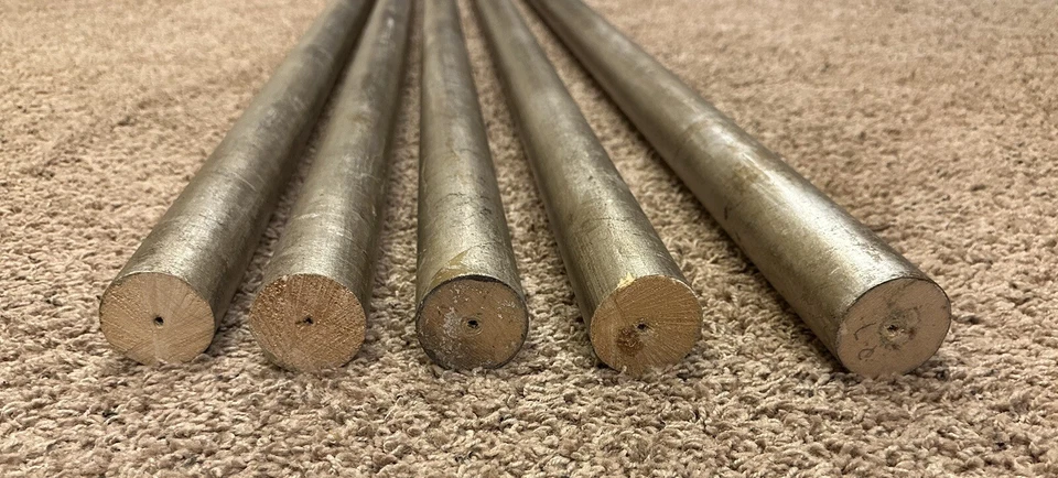 Kirsch Drapery Set of 5 Rods Silver Krackle Wood L: 80” Diam: 2” LOCAL PICK UP - Image 2 of 4