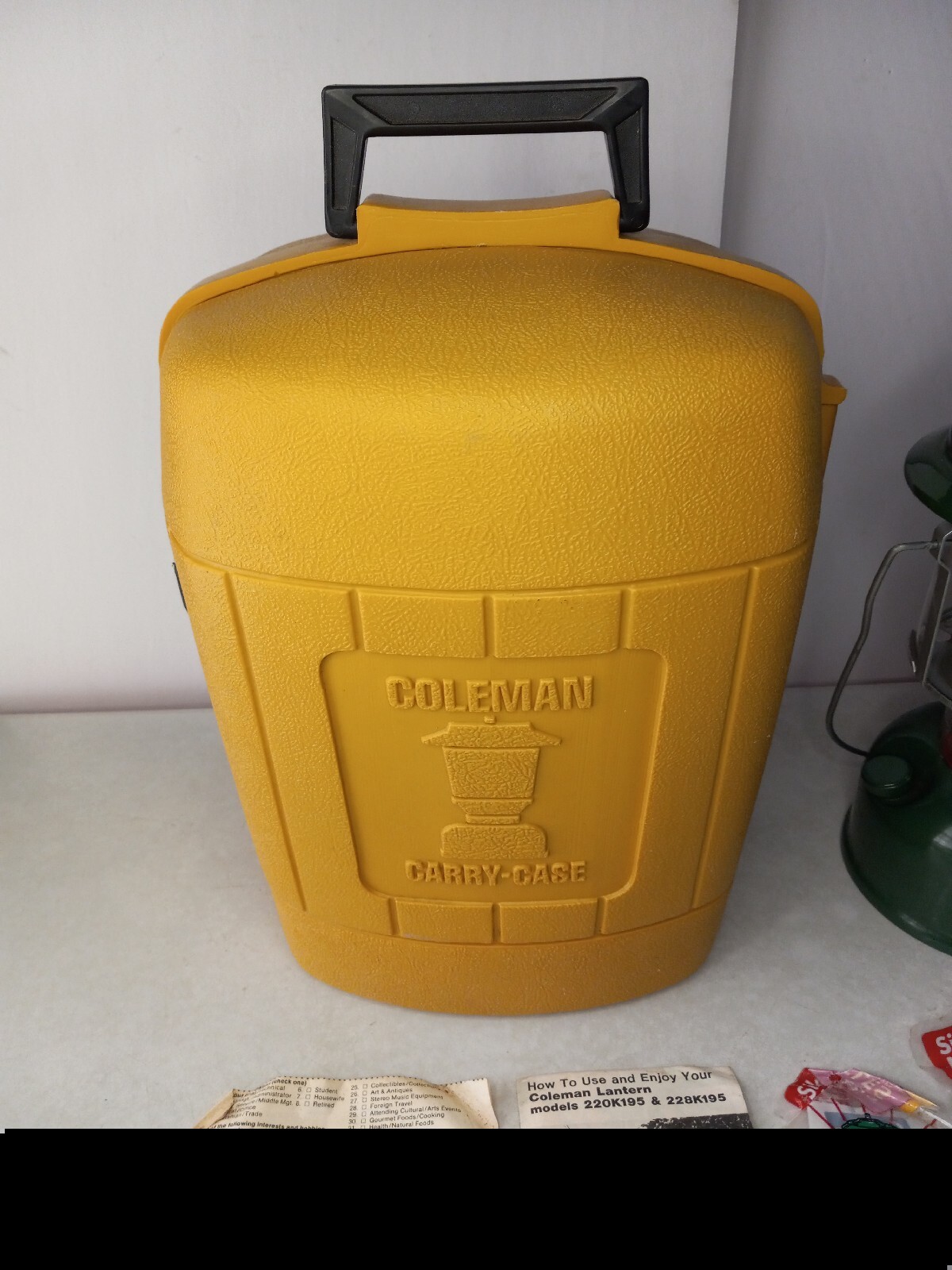 Vintage 1980's Coleman Lantern & Yellow Carry Case Model 220K eBay
