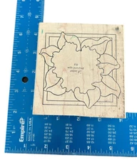 Wood Block Stamp LARGE VIOLET PRIMROSE PUNCH FRAME  2002 Susan Cockburn