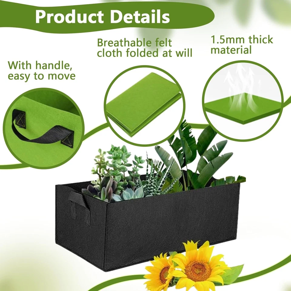 6-9 Gallon Plant Grow Bags Fabric Pot Nursery Soil Bag Thickened Nonwoven Bag - Image 4 of 4